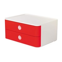 HAN ALLISON kutija s 2 ladice  crvena s bijelom