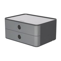 HAN ALLISON kutija s 2 ladice  siva s crnom