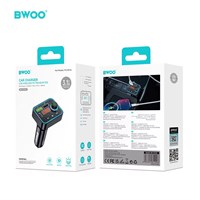 BWOO Auto punjač USB-A i USB-C i radio FM odašiljač