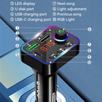 BWOO Auto punjač USB-A i USB-C i radio FM odašiljač