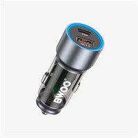 BWOO Auto punjač USB-A QC + USB-C PD, 43W