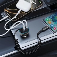 BWOO Auto punjač USB-C PD i USB-A QC + USB-C PD s kabelom, 30W