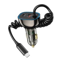 BWOO Auto punjač USB-C PD i USB-A QC + USB-C PD s kabelom, 30W