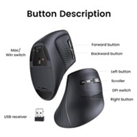 Ugreen Bežični bluetooth ergonomski vertikalni miš