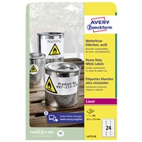 AVERY-ZWECKFORM Bijele vodootporne etikete za laserske pisače