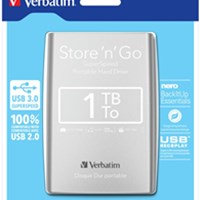 VERBATIM Eksterni disk Store 'n' Go 3.0 1TB, srebrni (53071)