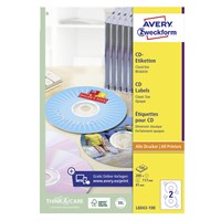 AVERY-ZWECKFORM Etikete za CD/DVD bijele