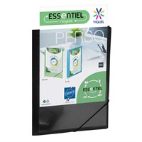 VIQUEL Fascikl s klapnama i gumicom i naslovnicom ESSENTIEL RECYCLE CRNI