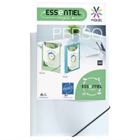 VIQUEL Fascikl s klapnama i gumicom i naslovnicom ESSENTIEL RECYCLE bijela