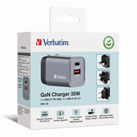 VERBATIM GaN zidni punjač od 35 W s 2 priključka