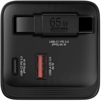 VERBATIM GaN zidni punjač od 65 W izvlačni s 3 priključka