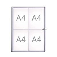 MAUL Indoor oglasni ormarić Extraslim 4xA4; 490x651x31 mm