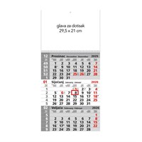 Kalendar zidni trodjelni