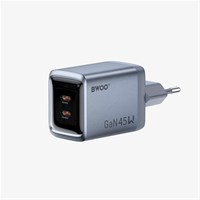 BWOO Kućni brzi 2 x PD USB-C GaN punjač 45W