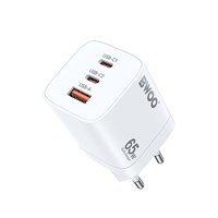 BWOO Kućni brzi 2 x QC USB-A i PD USB-C GaN punjač 65W