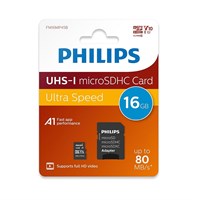 PHILIPS MicroSD 2-u-1 16 GB + SD adapter class 10, UHS-I, do 80 MB/s