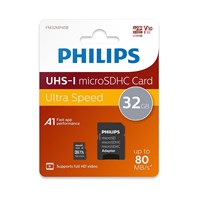 PHILIPS MicroSD 2-u-1 32 GB + SD adapter class 10, UHS-I, do 80 MB/s