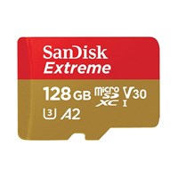 SANDISK MicroSD Card s SD adapterom Extreme microSDXC 128 GB; 190MB/s A2 C10 V30 UHS-I