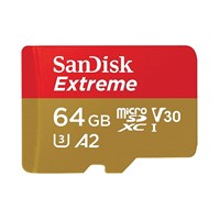 SANDISK MicroSD Card s SD adapterom Extreme microSDXC 64 GB; 170MB/s A2 C10 V30 UHS-I