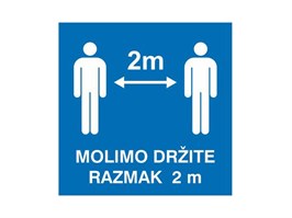 Oznaka MOLIMO DRŽATI RAZMAK 2m