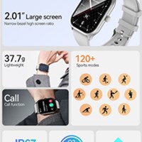 BWOO Pametni sat s fitness trackerom 2.01" Touch Round Screen IP67