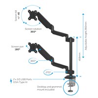FELLOWES PLATINUM V nosač dva monitora