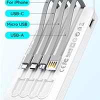 BWOO Power Bank 10,000 mAh s 4 ugrađena kabela