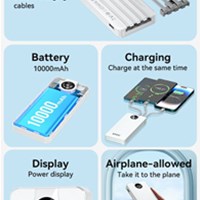 BWOO Power Bank 10,000 mAh s 4 ugrađena kabela