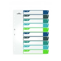 DURABLE Pregradni karton s jezičcima u boji i prozirnom naslovnicom PP A4 1-10