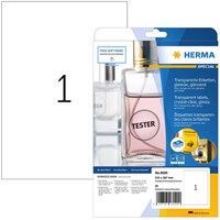 HERMA Prozirne vodootporne etikete za laserske pisače 8020: 210x297 mm; 25x1 etiketa