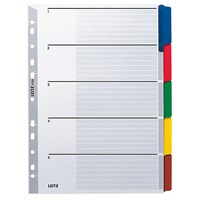 LEITZ Registar kartonski A4, 5 boja