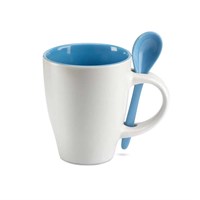 GIFTS Šalica sa žličicom Dual bijelo/plava 